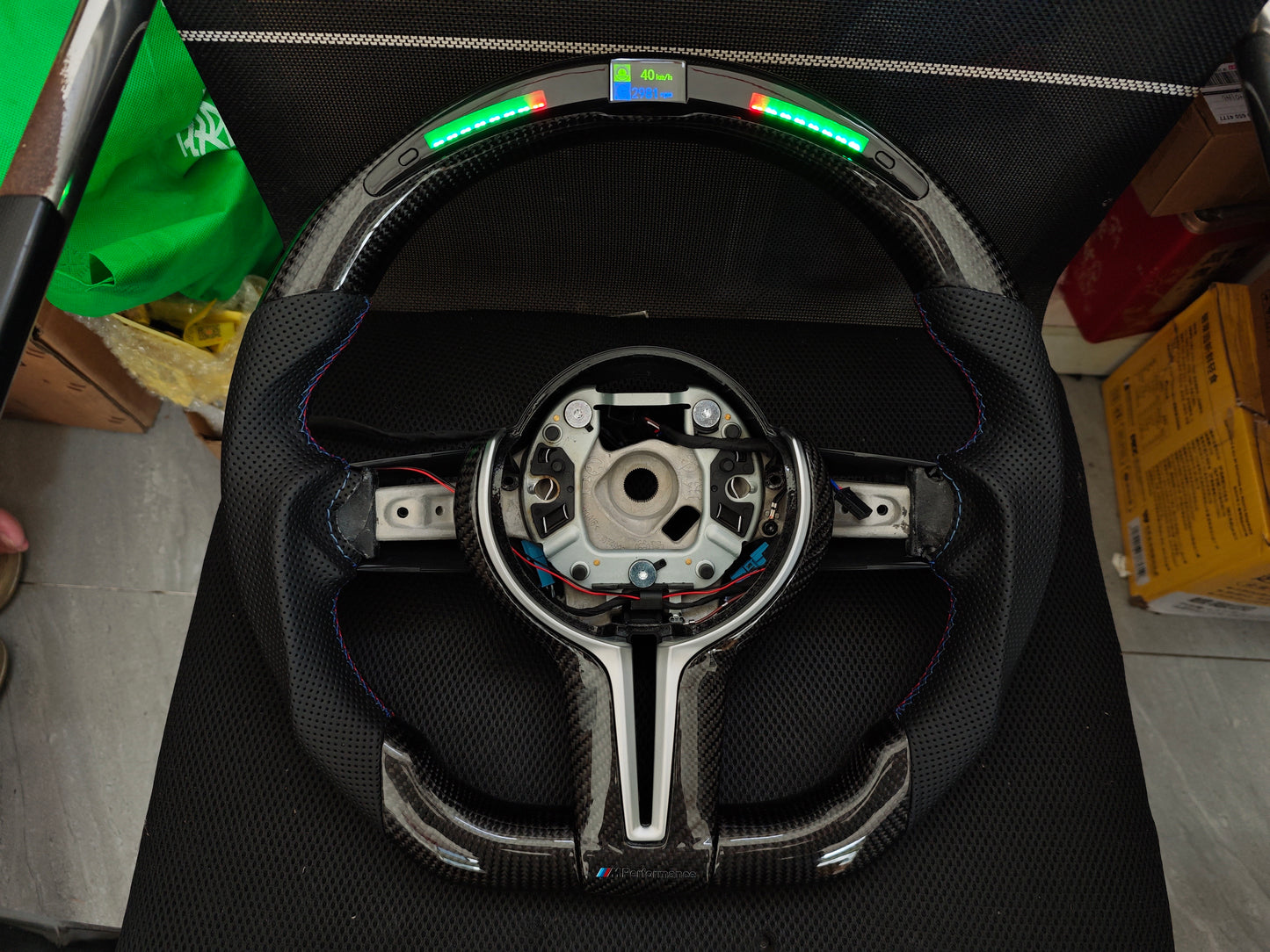 BMW carbon fiber LED steering wheel