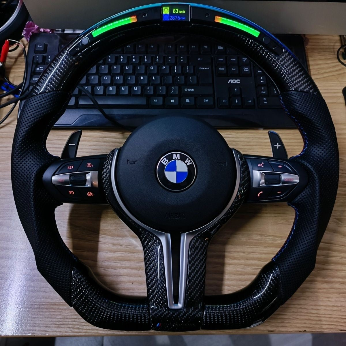 BMW carbon fiber LED steering wheel